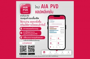 เอไอเอ ประเทศไทย เปิดตัวแอปพลิเคชันใหม่! AIA PVD สำหรับสมาชิกกองทุนสำรองเลี้ยงชีพ